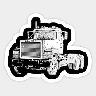 Classic American big rig semi truck Sticker